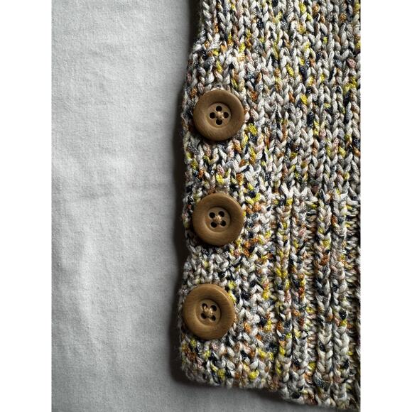 Denim Co Naturals 1X Short Sleeve Open Cardigan Beige Multicolor New - Picture 8 of 11